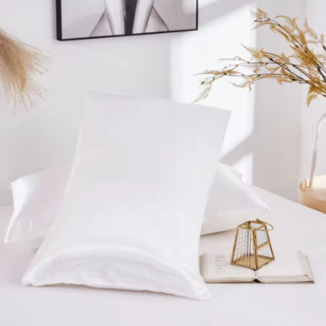 Ashanti Curls Single Satin Pillowcase- Pearl White