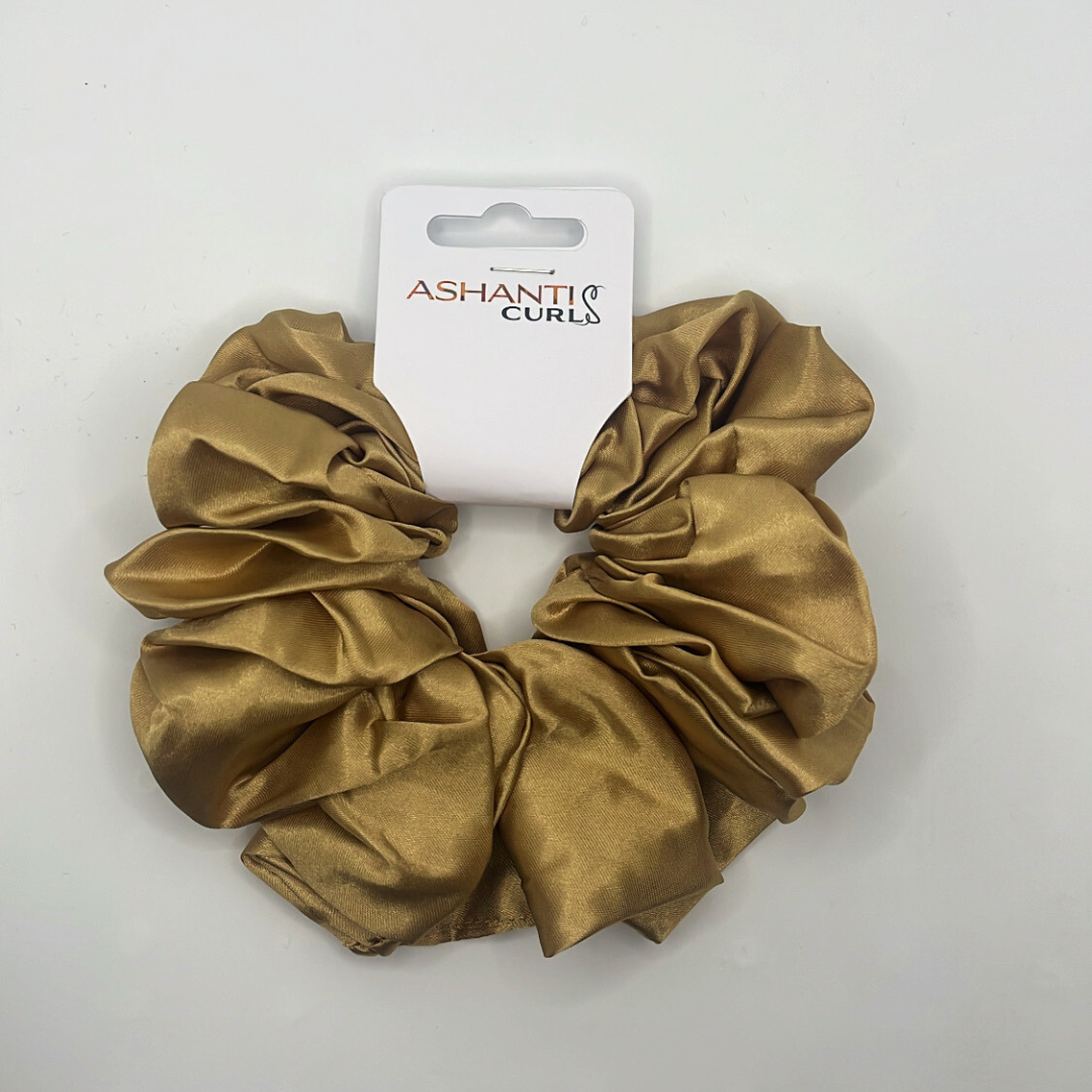 Ashanti Curls- XL Satin Scrunchie- Gold