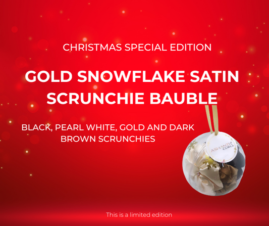 Satin Scrunchie Gold Snowflake Bauble- Limited Edition