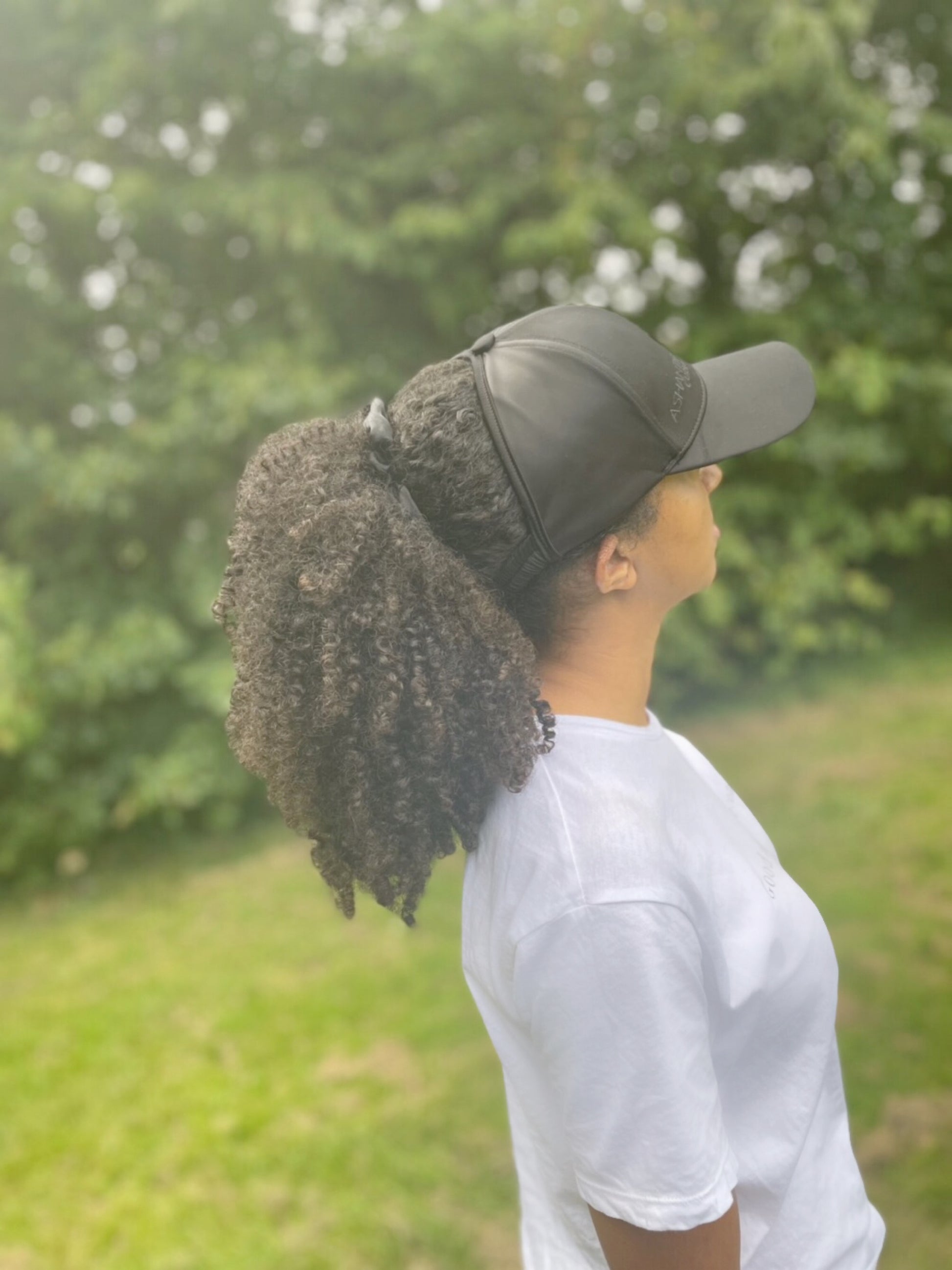 Ashanti Curls- Satin Lined Curly Cap- Half Structured Cap