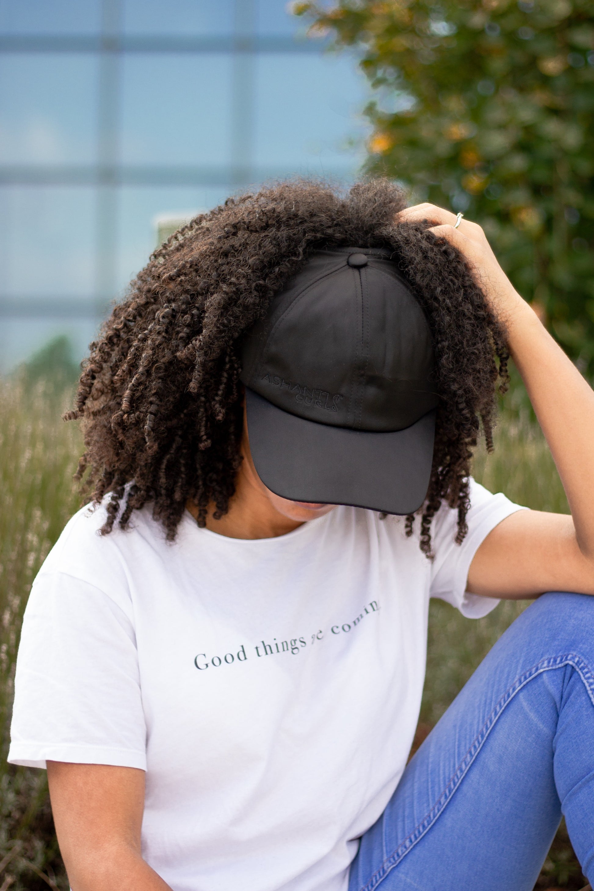 Ashanti Curls- Satin Lined Curly Cap- Half Unstructured Cap