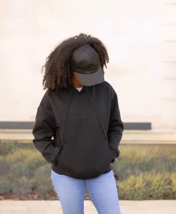 Ashanti Curls-Satin Lined Hoodie Black- Unisex