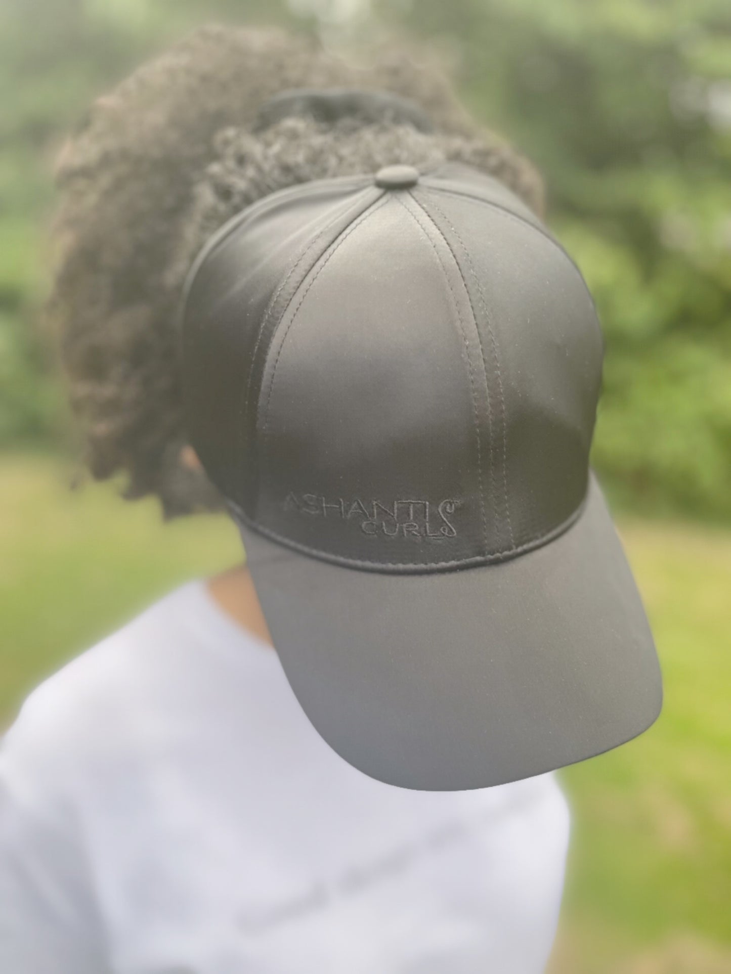 Ashanti Curls Satin Lined Curly Cap- Half Structured Cap