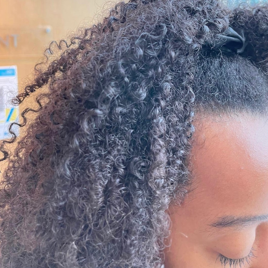 Ashanti Curls Satin Scrunchie- Black