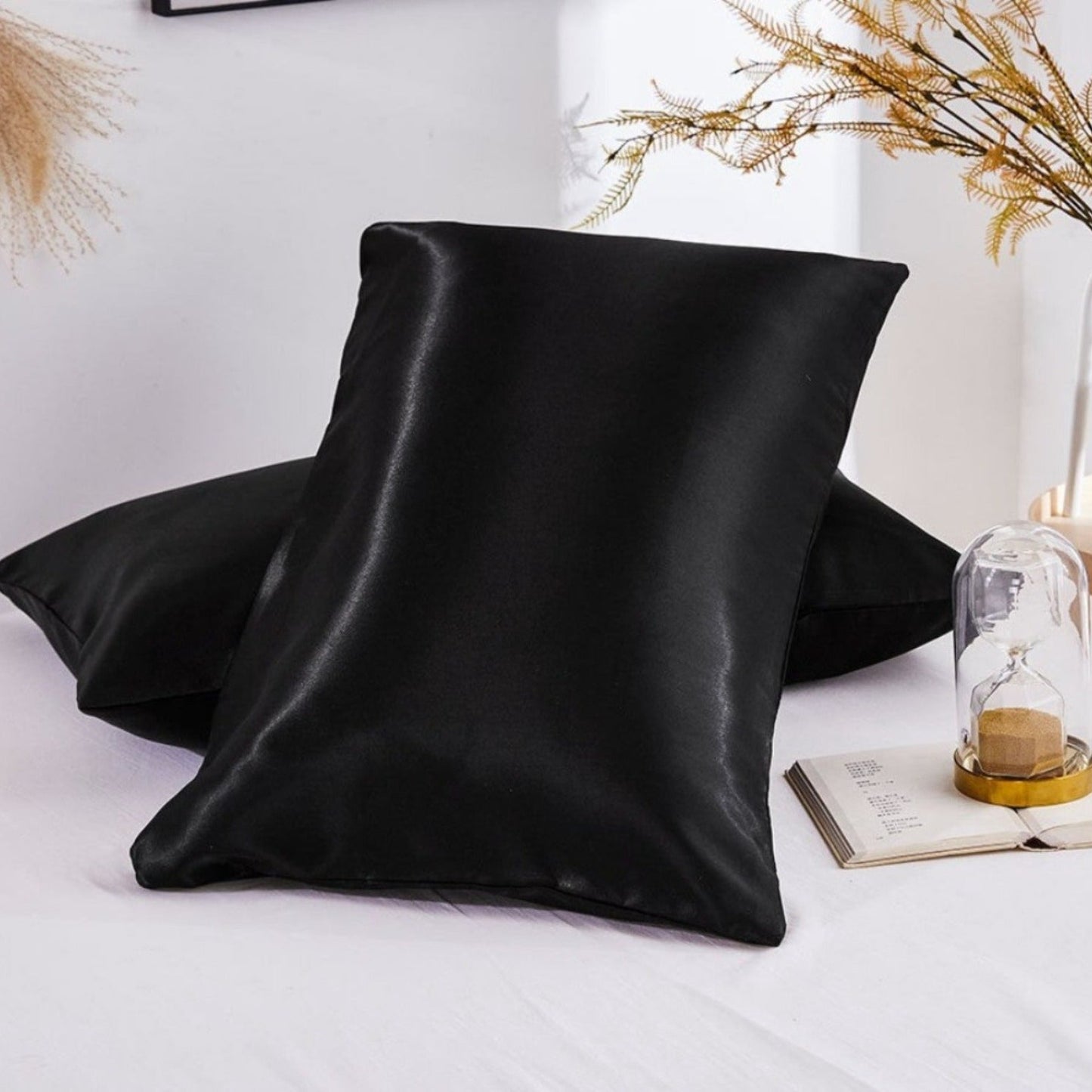 Ashanti Curls Single Satin Pillowcase- Black