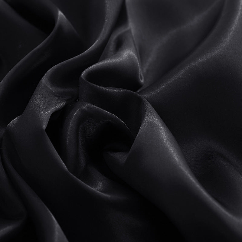 Single Satin Pillowcase- Black