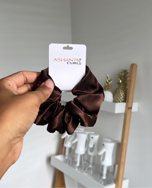 Satin Scrunchie- Dark Brown