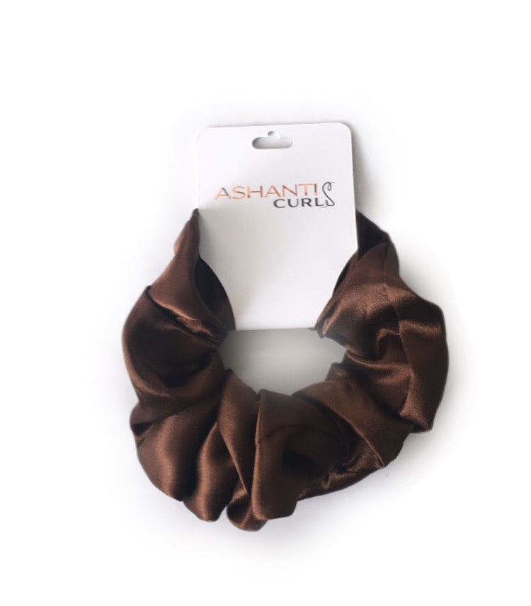 Ultimate x4 Satin Scrunchie Bundle= Pearl White, Gold, Dark Brown and Black x1 of each